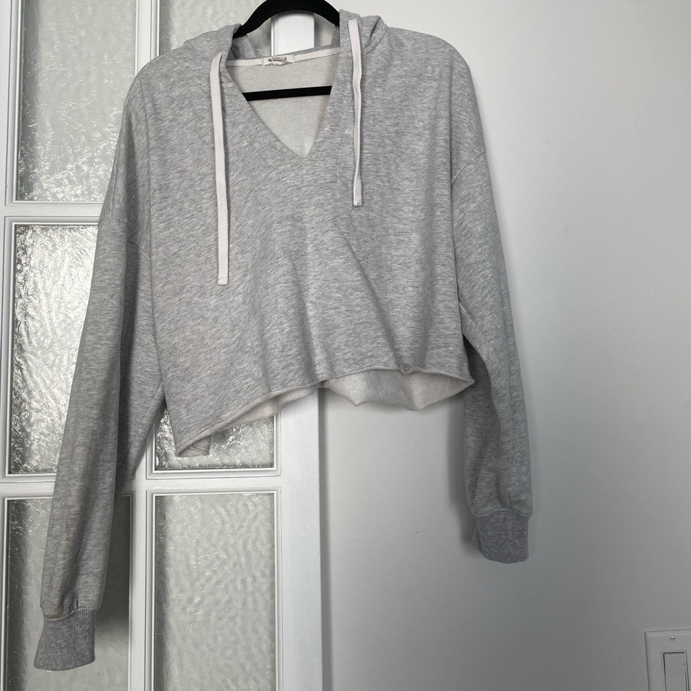 Garage Heather Gray Cropped Hoodie